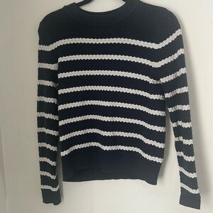 Navy Blue & White Striped Sweater